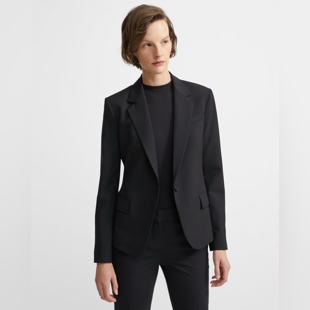 Theory Gabe blazer in black stretch wool size 4